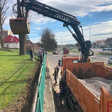 SCANIA & Hiab 280 arm prace na cestach
